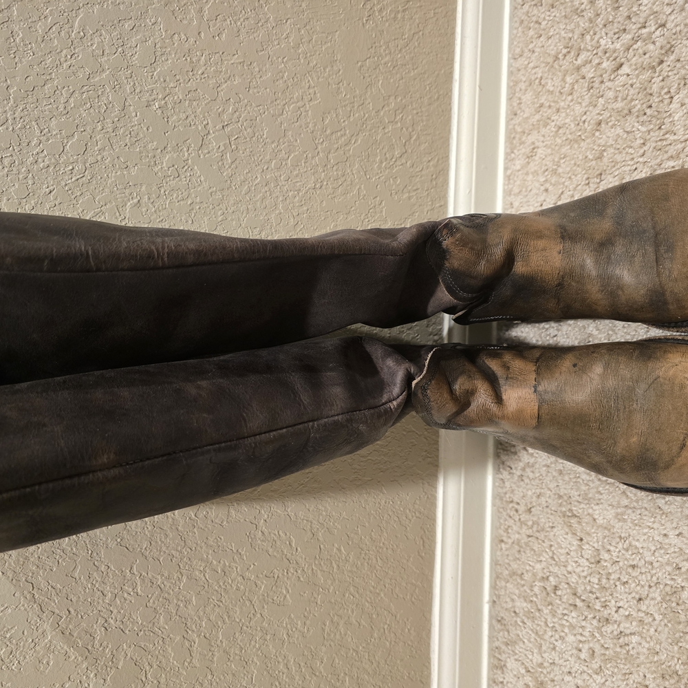 Brown Leather Knee-High Boots